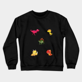 Cute and Happy Laughing Cartoon Dinosaurs Pattern Pack Crewneck Sweatshirt